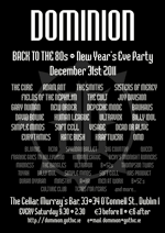 CANCELED - Dominion New Years Eve - Back to the 80s - Party, DJs The Siren aka Sinead And Paul Fitzpatrick And Seb Dooris